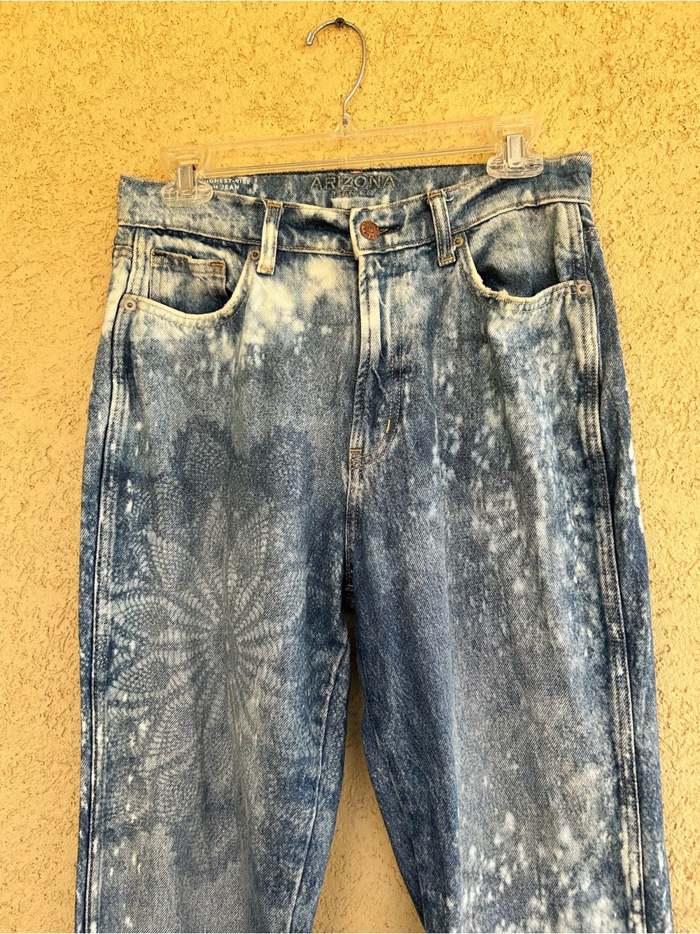 Handmade Bleach Dyed Arizona Jean Co. Mom Jeans Size 7 - Picture 2 of 5